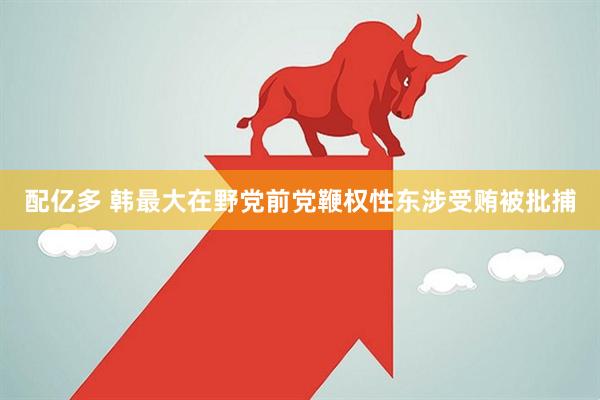 配亿多 韩最大在野党前党鞭权性东涉受贿被批捕
