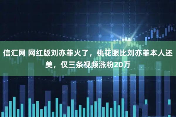 信汇网 网红版刘亦菲火了，桃花眼比刘亦菲本人还美，仅三条视频涨粉20万
