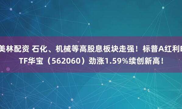 美林配资 石化、机械等高股息板块走强！标普A红利ETF华宝（562060）劲涨1.59%续创新高！