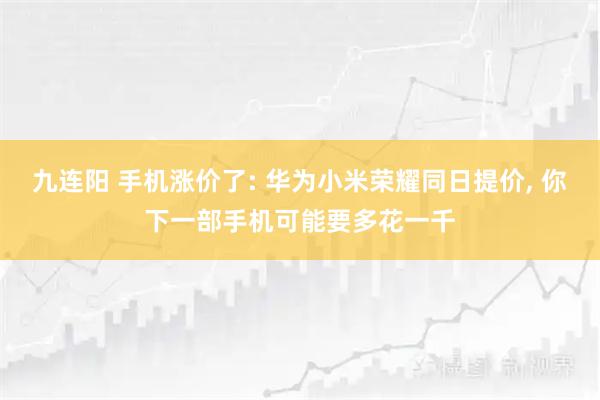 九连阳 手机涨价了: 华为小米荣耀同日提价, 你下一部手机可能要多花一千
